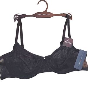 Tommy Hilfiger Womens' lace Underwire Bra Black Size 36B NWT